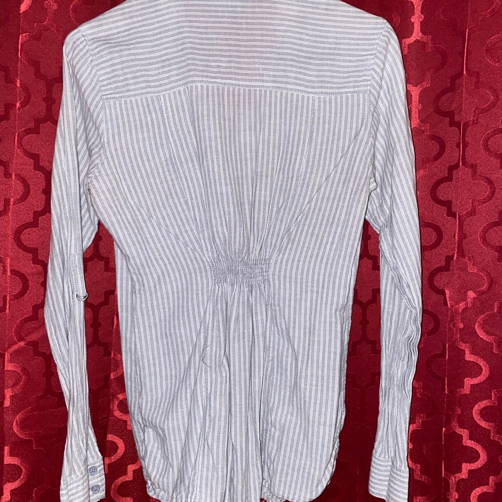 Gray stripped button down shirt